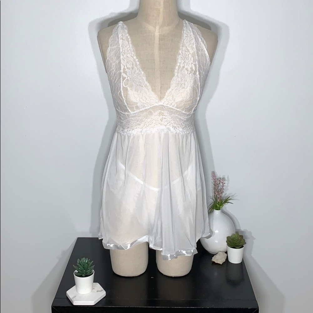 📦 Sheer white adjustable chemise set (M-17| XXL-5) - Picture 5 of 14